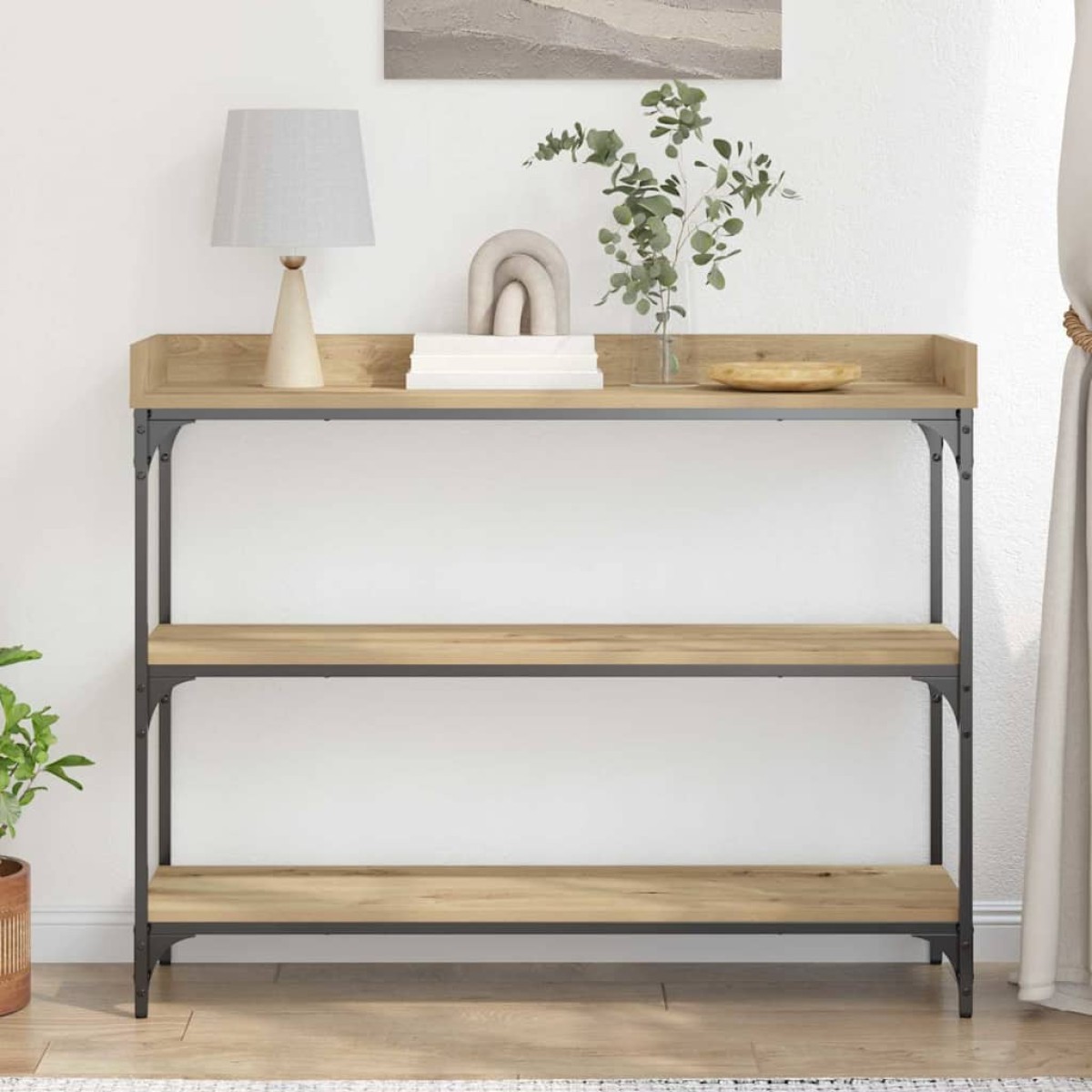 vidaXL Τραπέζι Κονσόλας artisan δρυς 100 x 30 x 80 εκατοστά