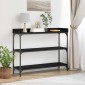 vidaXL Τραπέζι Κονσόλας με ράφι Μαύρη δρυς 100 x 30 x 80 εκατοστά