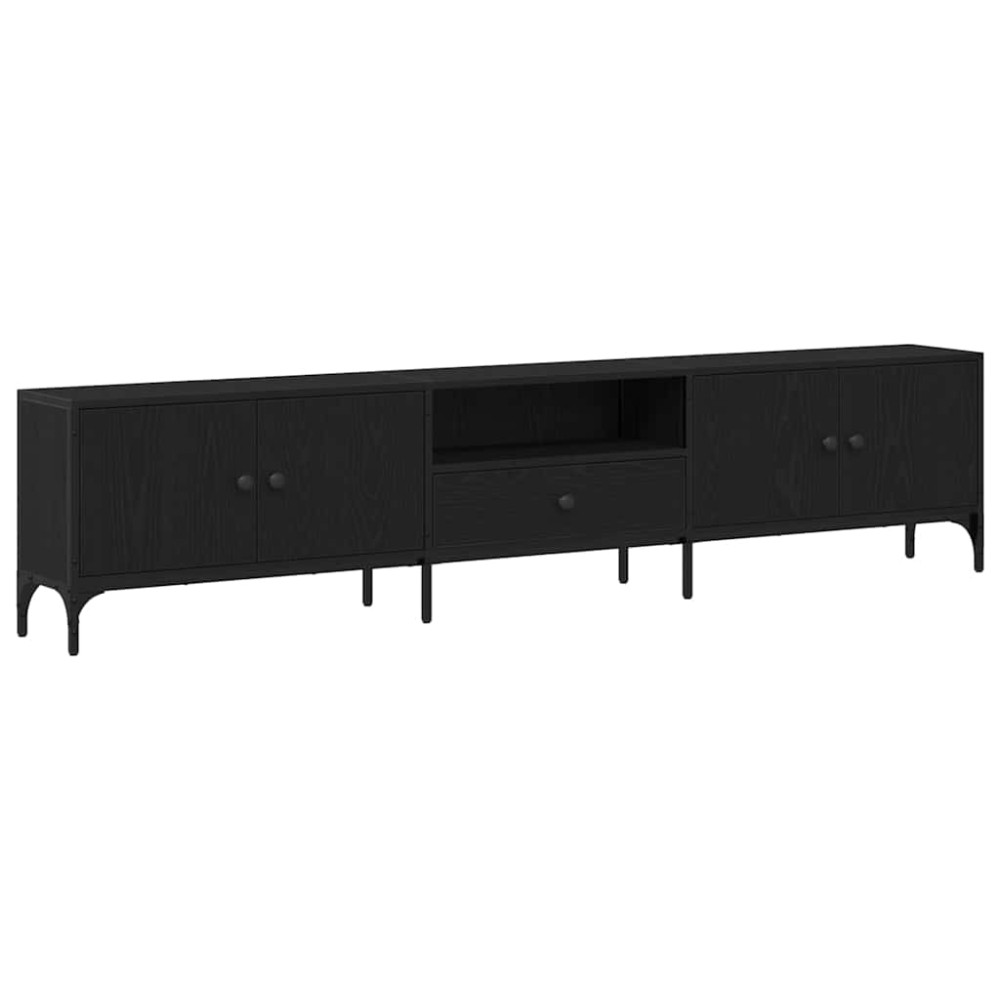 vidaXL Ντουλάπι TV 200 x 25 x 44 εκ Μαύρη δρυς Επεξεργασμένο ξύλο