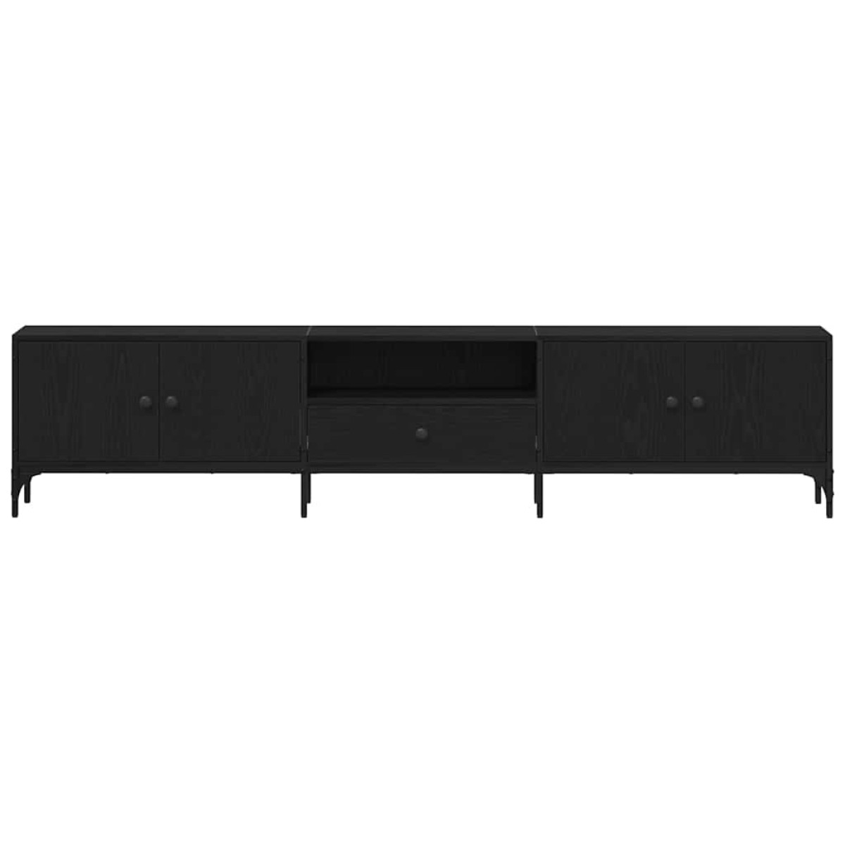 vidaXL Ντουλάπι TV 200 x 25 x 44 εκ Μαύρη δρυς Επεξεργασμένο ξύλο