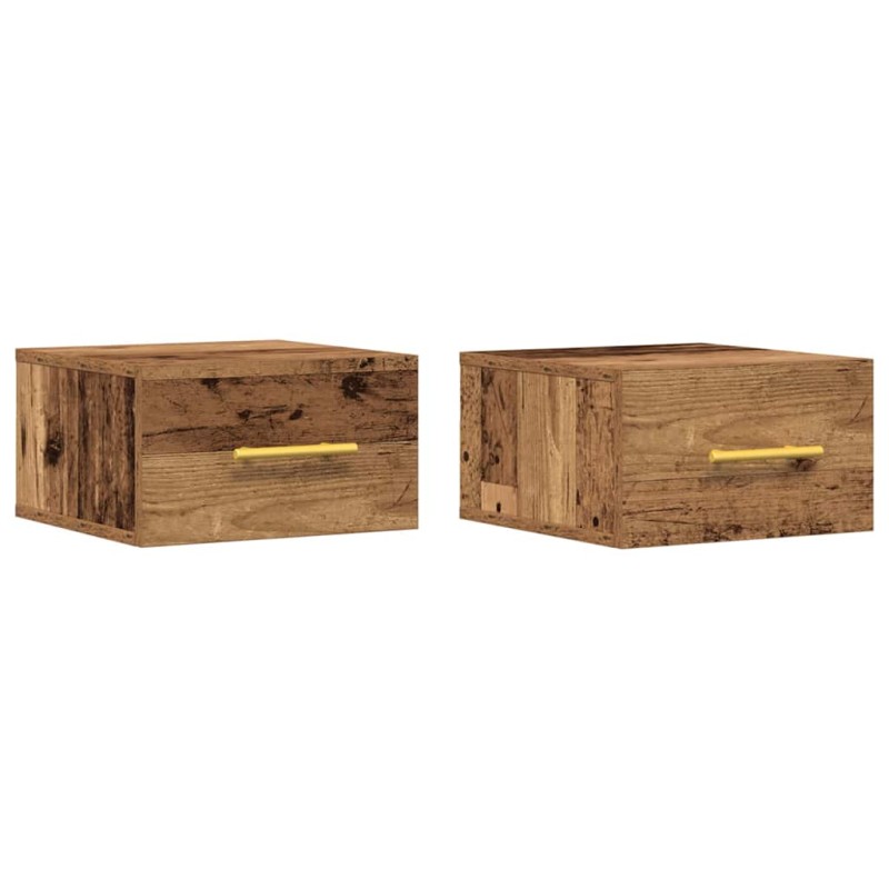 vidaXL Κομοδίνο 2 τμχ. 35 x 35 x 20 εκ Επεξεργασμένο Ξύλο Παλιό ξύλο