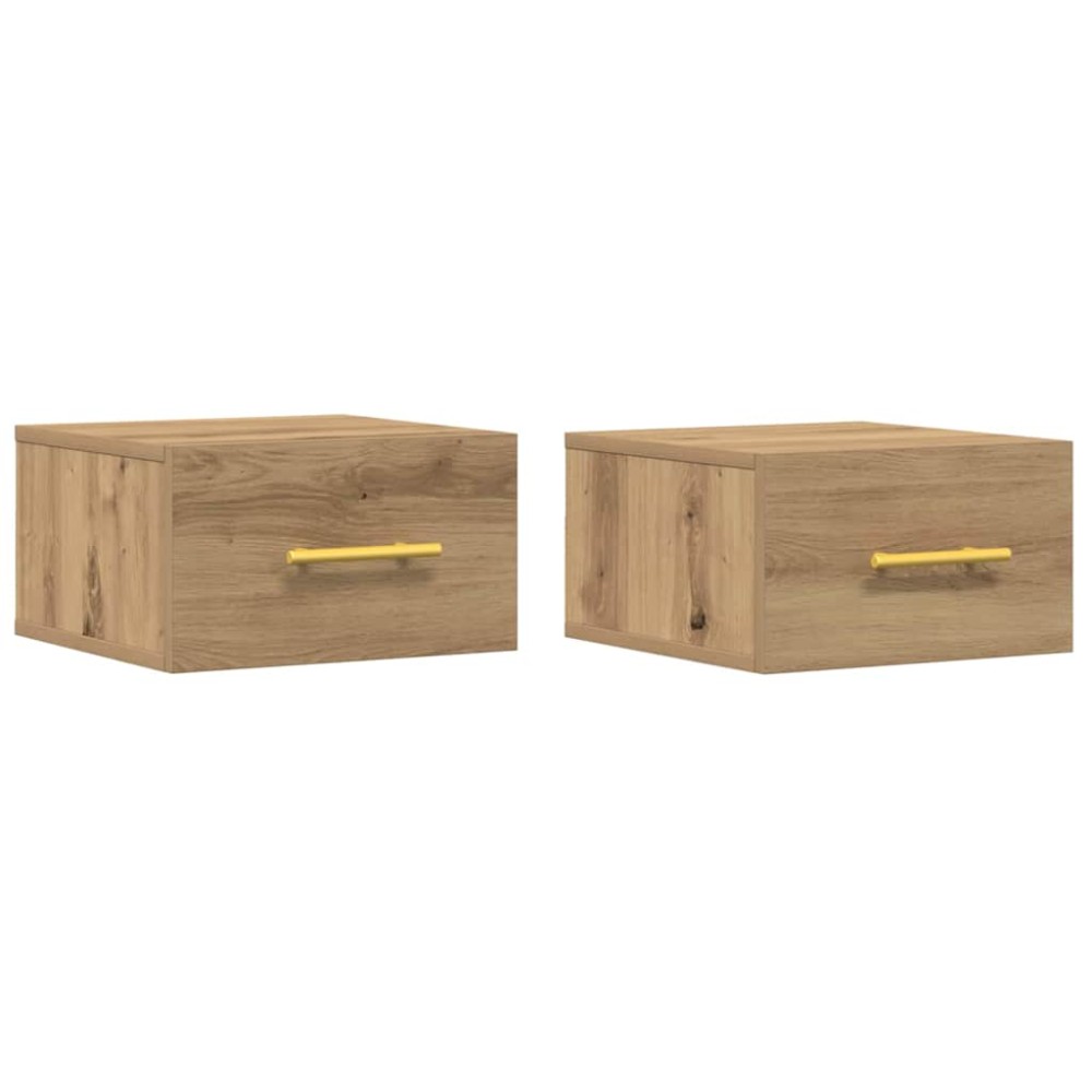 vidaXL Κομοδίνο 2 τμχ. 35 x 35 x 20 εκ Επεξεργασμένο Ξύλο Artisan Oak