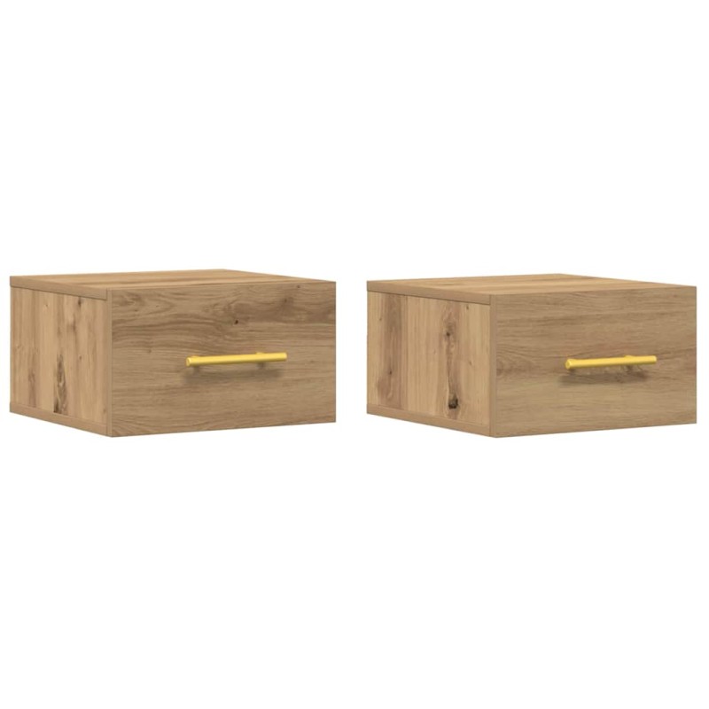 vidaXL Κομοδίνο 2 τμχ. 35 x 35 x 20 εκ Επεξεργασμένο Ξύλο Artisan Oak