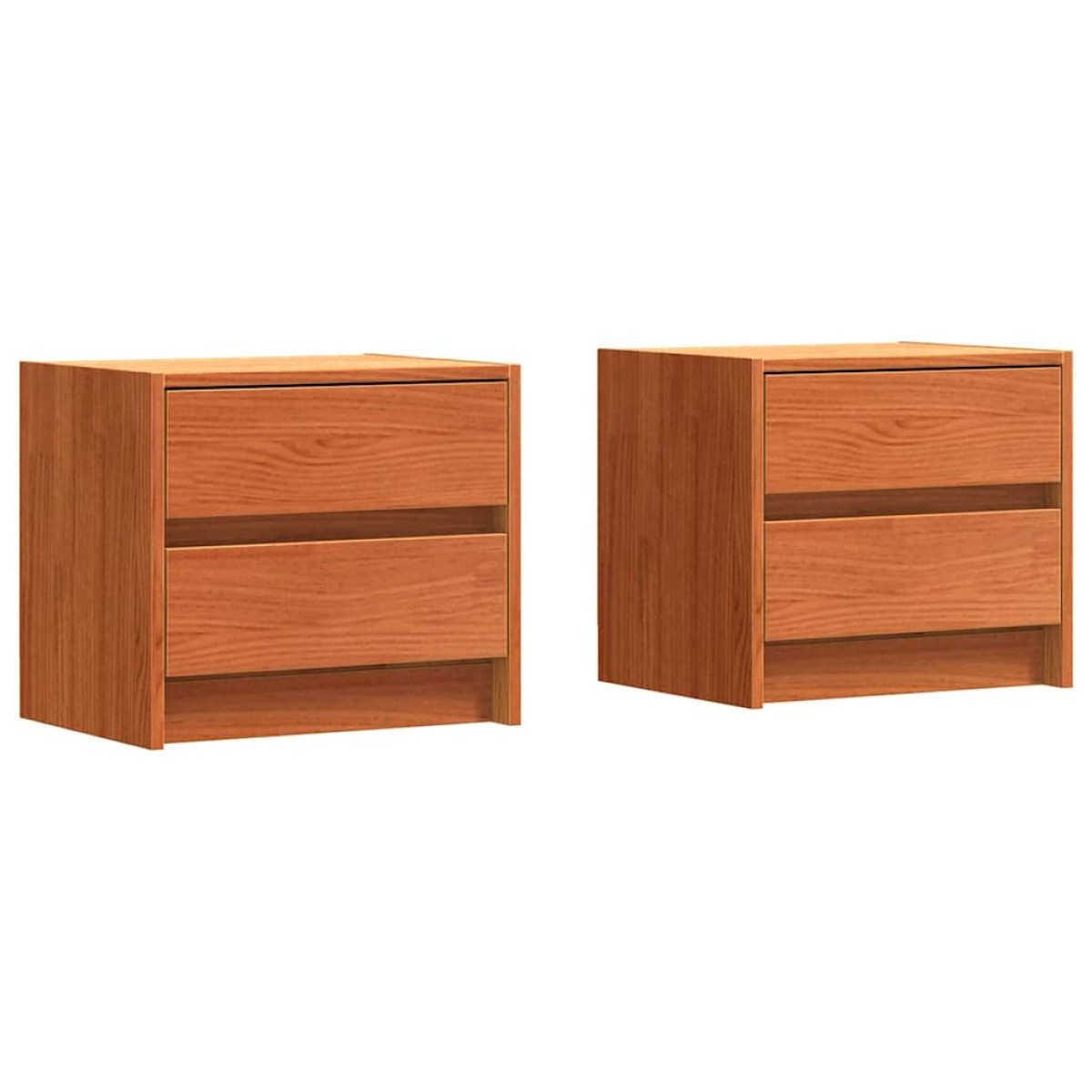 vidaXL Κομοδίνα 2 τεμ. Κερωτό καφέ 40 x 30.5 x 35.5 εκ Ξύλο Πεύκου