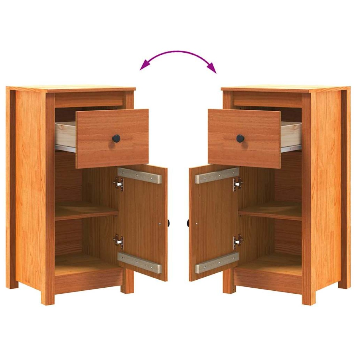 vidaXL Πλαϊνό γραφείο Κερωτό καφέ 39 x 34,5 x 80 εκ
