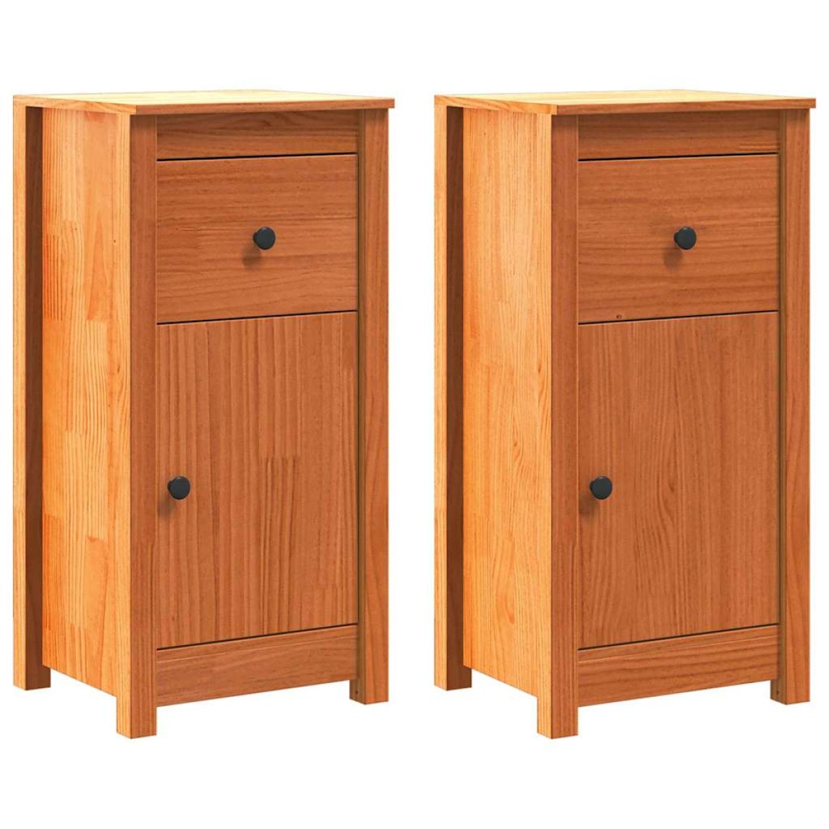 vidaXL Πλαϊνό γραφείο 2 τμχ. Κερωτό καφέ 39 x 34,5 x 80 εκ