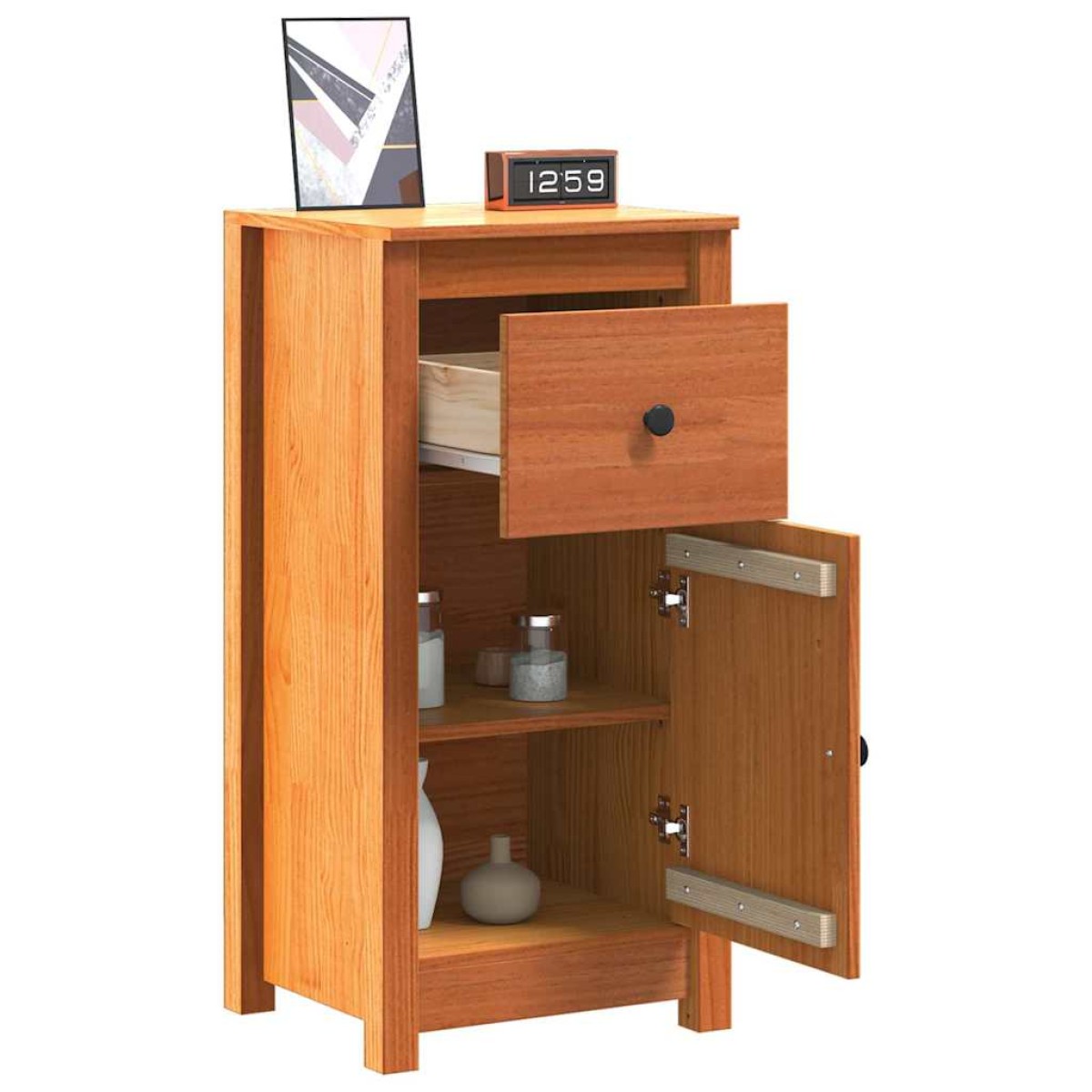 vidaXL Πλαϊνό γραφείο 2 τμχ. Κερωτό καφέ 39 x 34,5 x 80 εκ