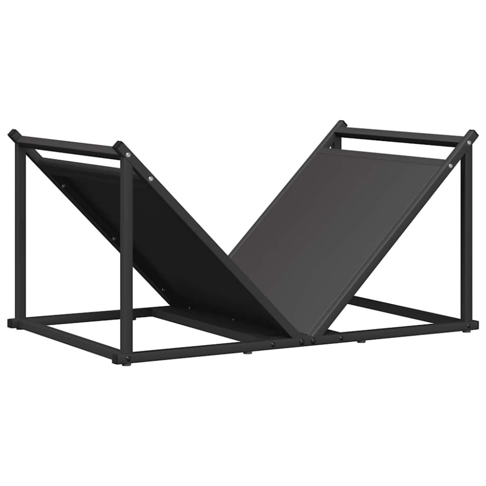 vidaXL Ράφι Καυσόξυλων Μαύρο 70x43x34,5 εκ. Χάλυβας ψυχρής έλασης