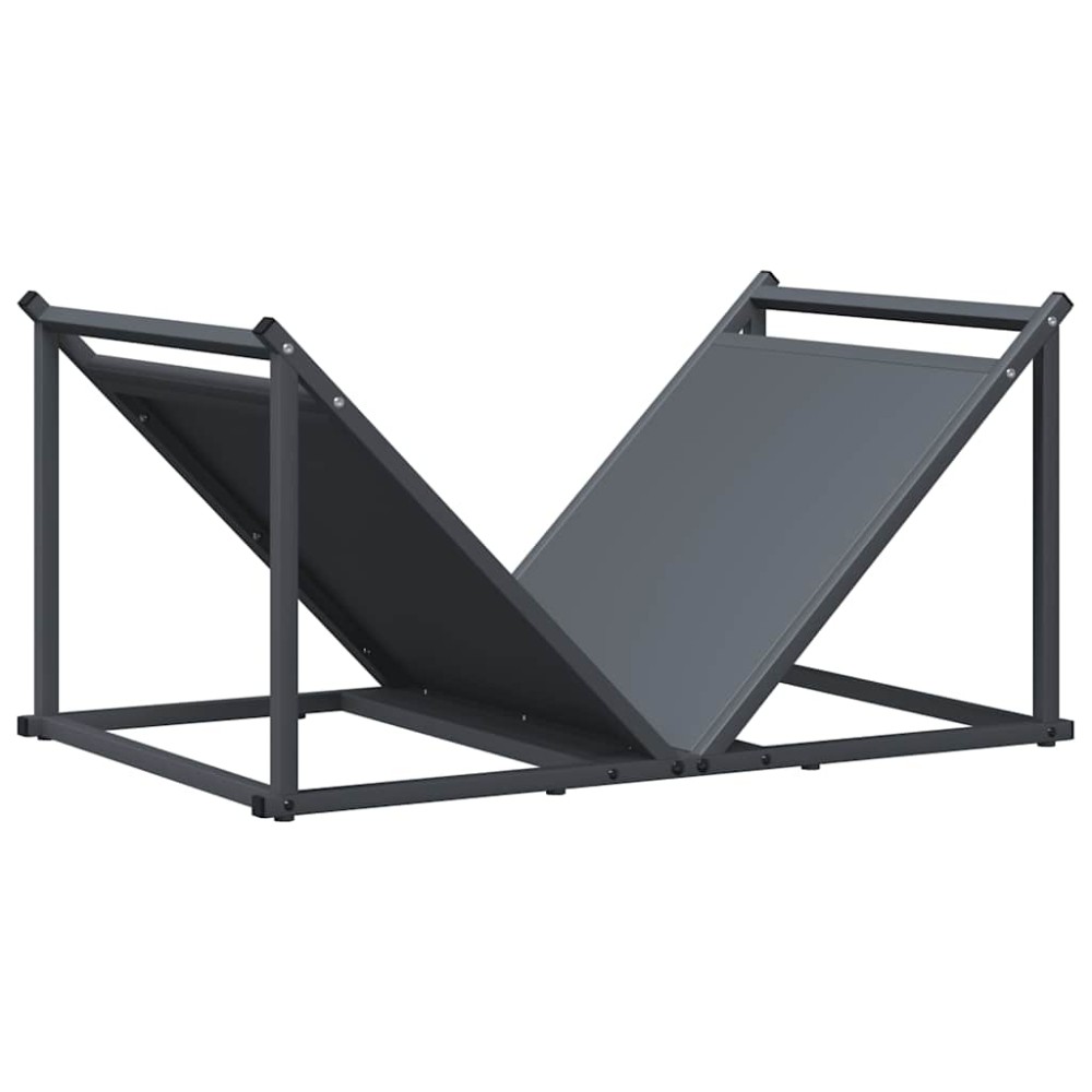 vidaXL Ράφι Καυσόξυλων Ανθρακί 70x43x34,5 εκ. Χάλυβας ψυχρής έλασης
