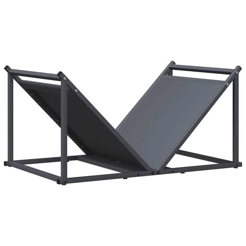 vidaXL Ράφι Καυσόξυλων Ανθρακί 70x43x34,5 εκ. Χάλυβας ψυχρής έλασης