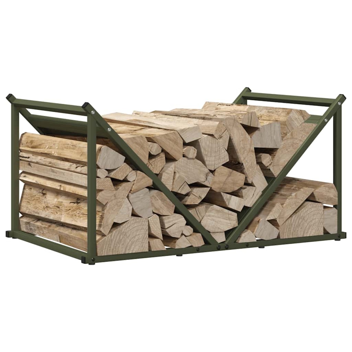 vidaXL Ράφι Καυσόξυλων 70x43x34,5 εκ. Χάλυβας ψυχρής έλασης