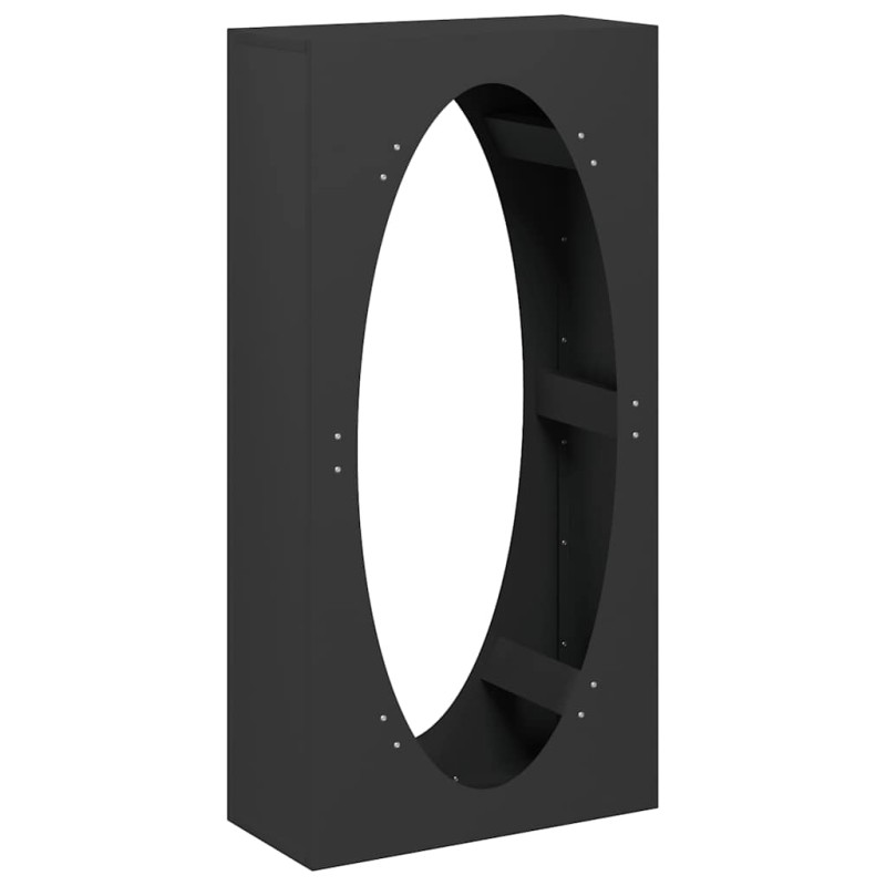 vidaXL Ράφι Καυσόξυλων Μαύρο 50x23x100 εκ. Χάλυβας ψυχρής έλασης