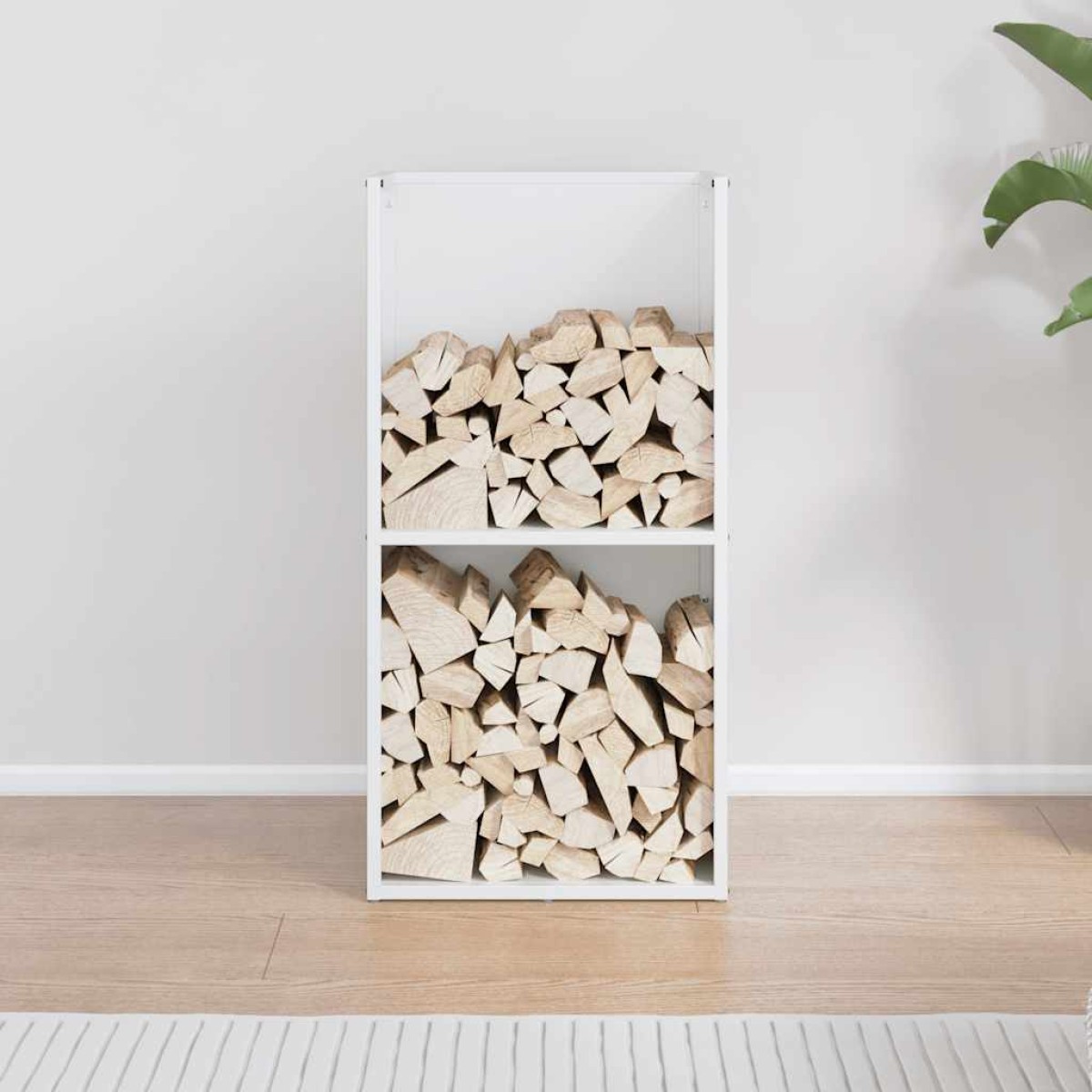 vidaXL Ράφι Καυσόξυλων Λευκό 40x30x80 εκ. Χάλυβας ψυχρής έλασης