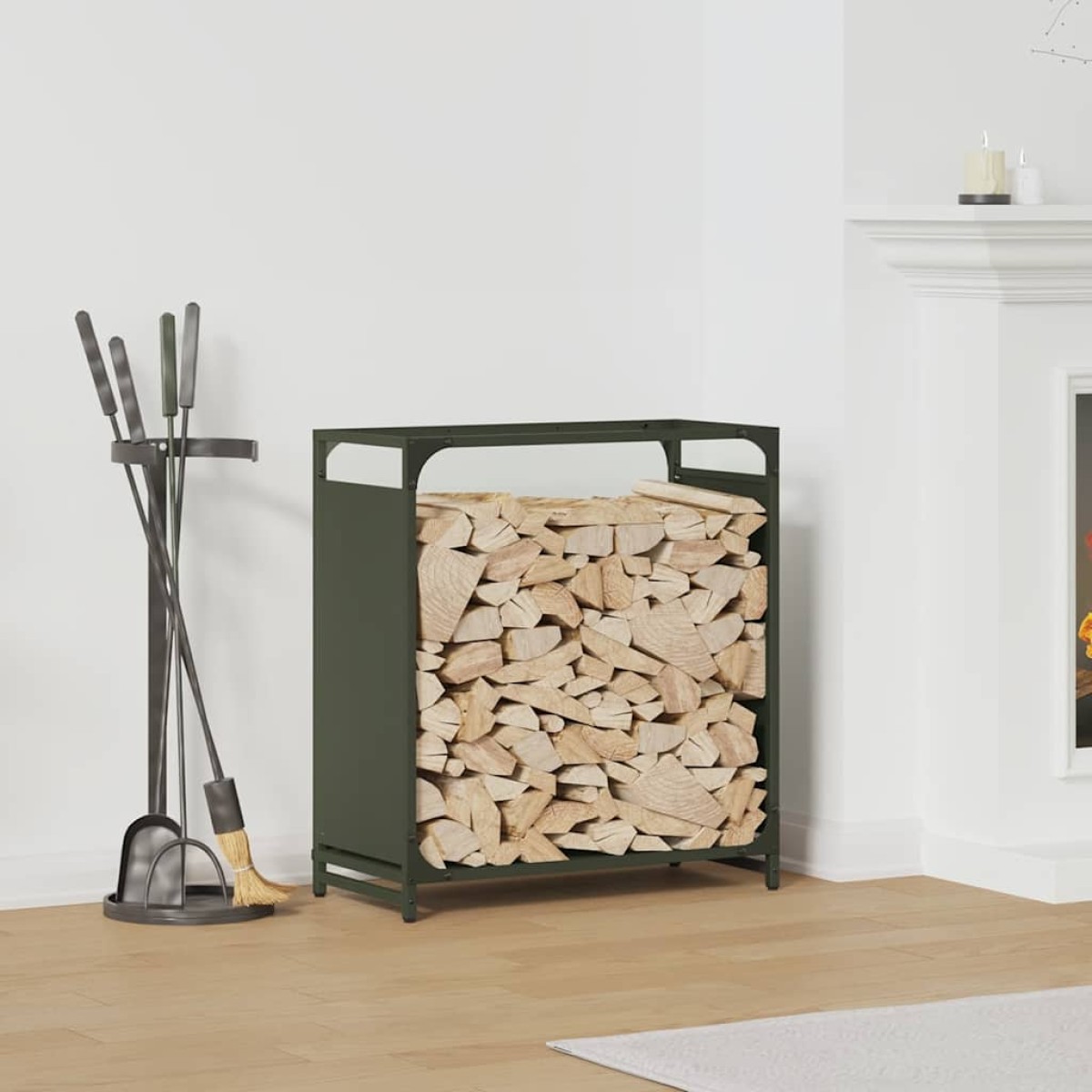 vidaXL Ράφι Καυσόξυλων 60x28x65 εκ. Χάλυβας ψυχρής έλασης