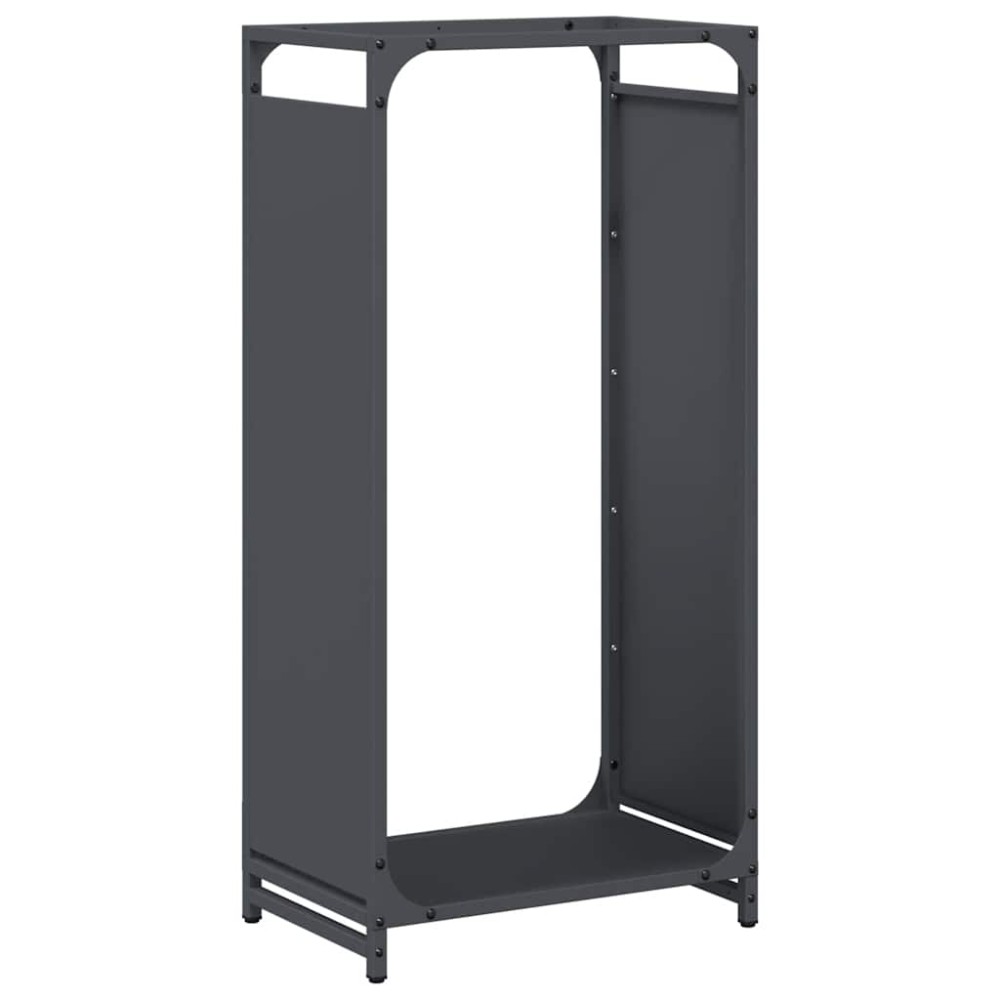 vidaXL Ράφι Καυσόξυλων Ανθρακί 44x28x90 εκ. Χάλυβας ψυχρής έλασης