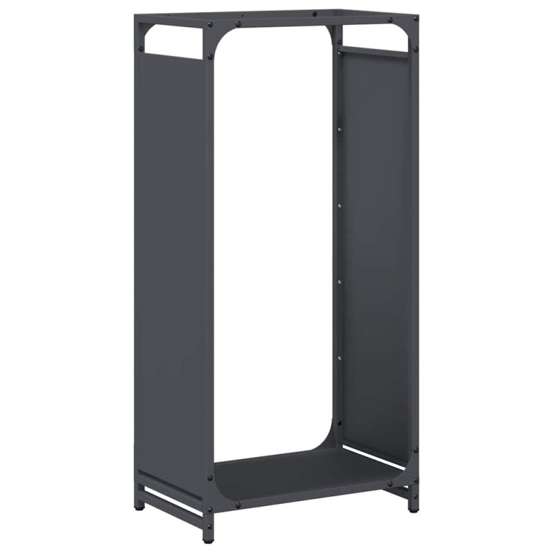 vidaXL Ράφι Καυσόξυλων Ανθρακί 44x28x90 εκ. Χάλυβας ψυχρής έλασης