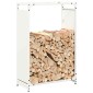 vidaXL Ράφι για καυσόξυλα Λευκό 60x28x90 cm Ατσάλι ψυχρής έλασης