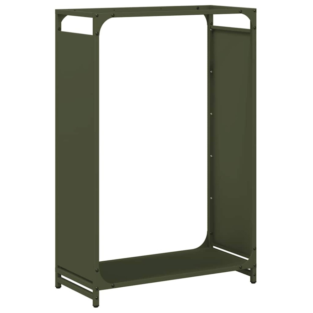 vidaXL Ράφι για καυσόξυλα Ελαιοπράσινο 60x28x90cm Ατσάλι ψυχρής έλασης
