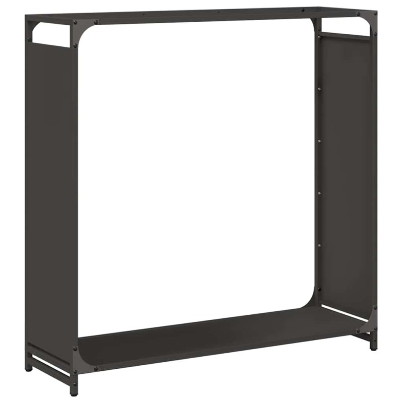 vidaXL Ράφι για καυσόξυλα Μαύρο 90x28x90 cm Ατσάλι ψυχρής έλασης