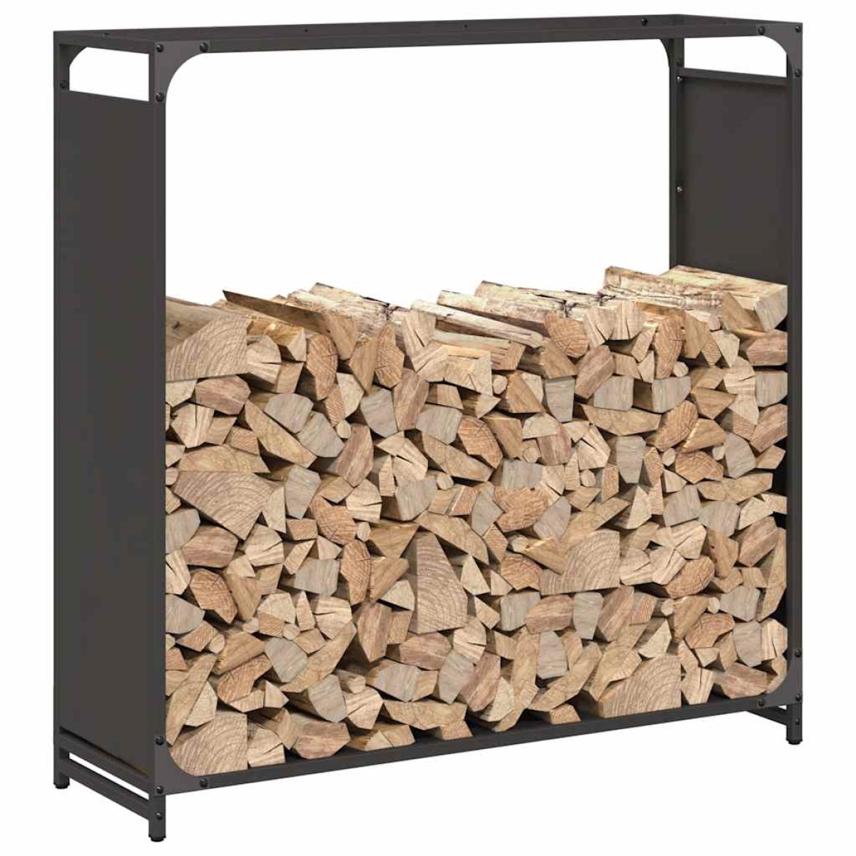 vidaXL Ράφι για καυσόξυλα Μαύρο 90x28x90 cm Ατσάλι ψυχρής έλασης