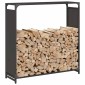 vidaXL Ράφι για καυσόξυλα Μαύρο 90x28x90 cm Ατσάλι ψυχρής έλασης