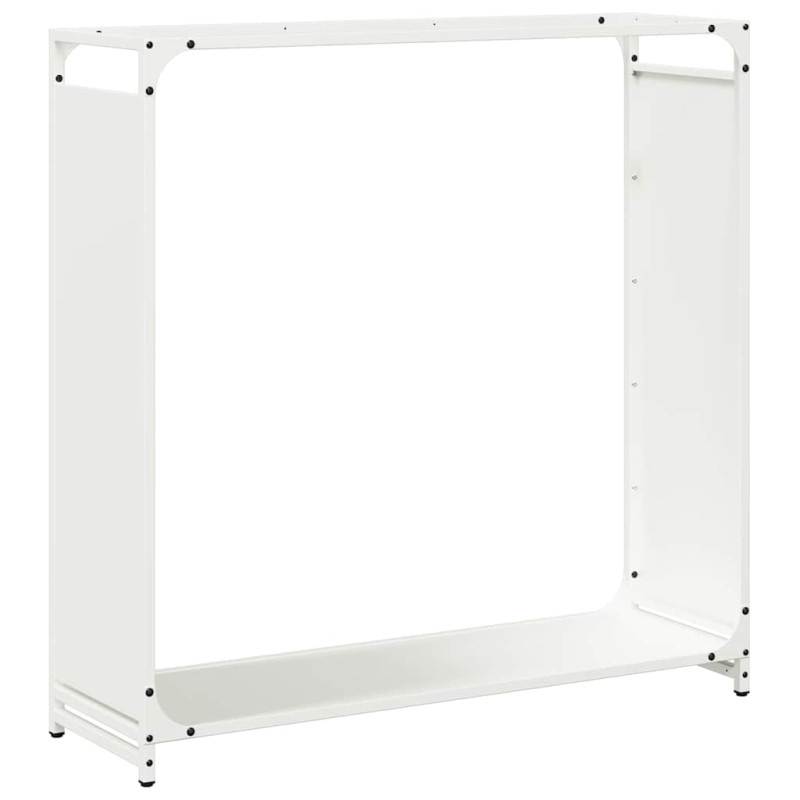 vidaXL Ράφι για καυσόξυλα Λευκό 90x28x90 cm Ατσάλι ψυχρής έλασης