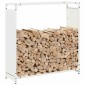 vidaXL Ράφι για καυσόξυλα Λευκό 90x28x90 cm Ατσάλι ψυχρής έλασης
