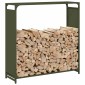 vidaXL Ράφι για καυσόξυλα Ελαιοπράσινο 90x28x90cm Ατσάλι ψυχρής έλασης