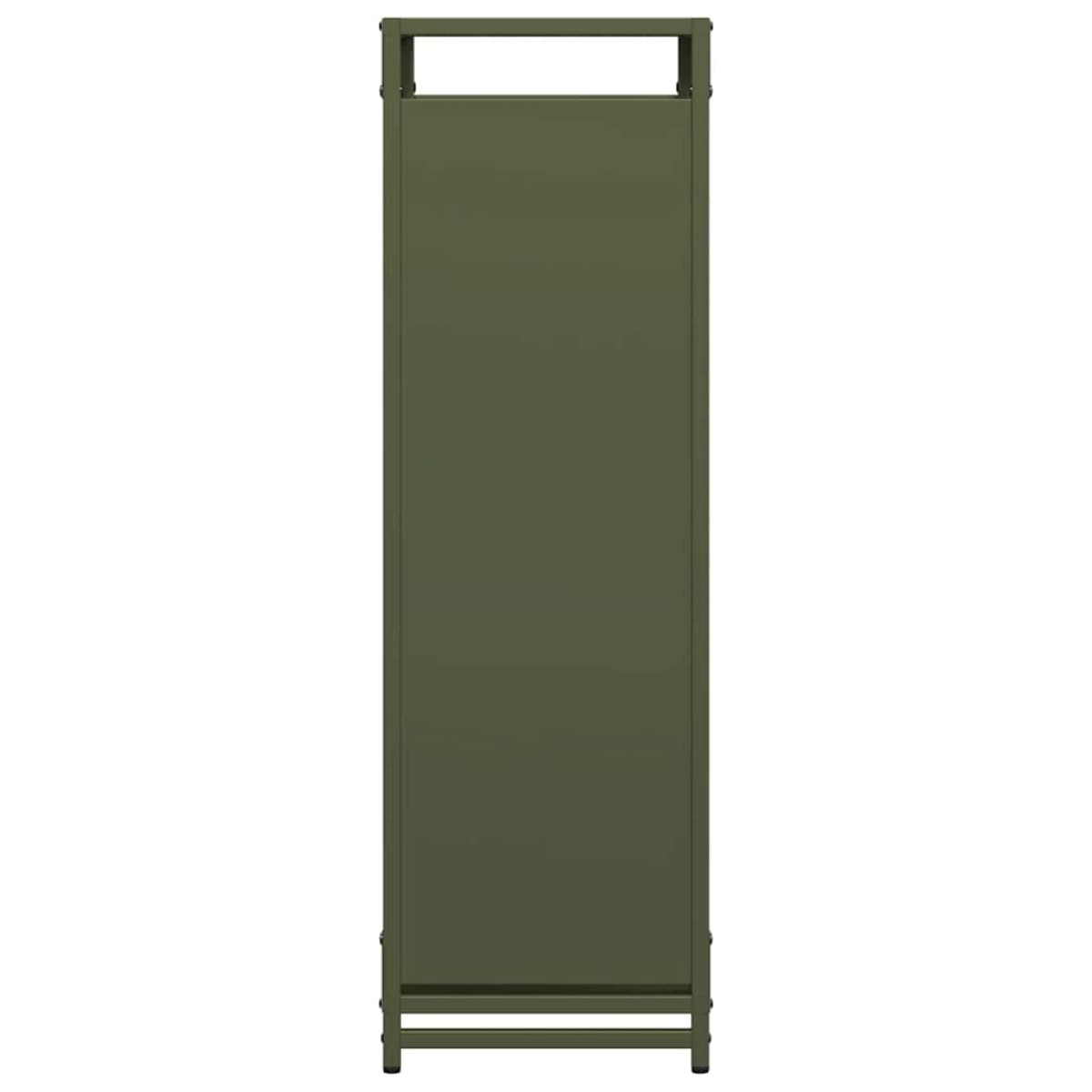 vidaXL Ράφι για καυσόξυλα Ελαιοπράσινο 90x28x90cm Ατσάλι ψυχρής έλασης