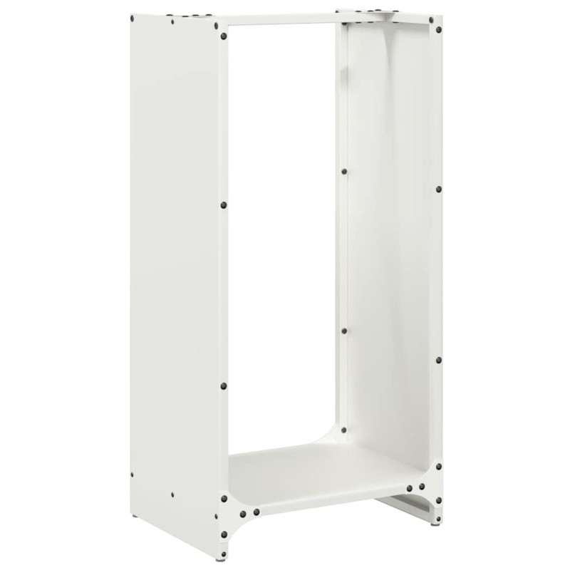 vidaXL Ράφι Καυσόξυλων Λευκό 40x30x80 εκ. Χάλυβας ψυχρής έλασης