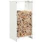 vidaXL Ράφι Καυσόξυλων Λευκό 40x30x80 εκ. Χάλυβας ψυχρής έλασης