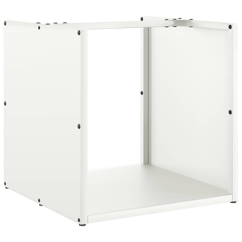 vidaXL Ράφι Καυσόξυλων Λευκό 40x40x40 εκ. Χάλυβας ψυχρής έλασης