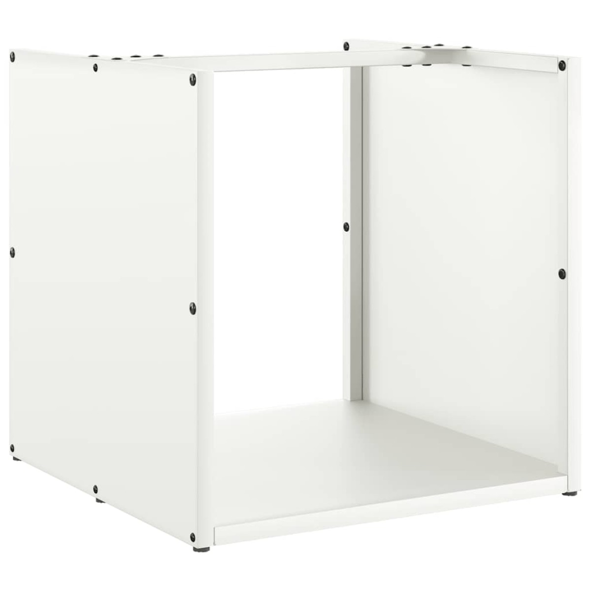 vidaXL Ράφι Καυσόξυλων Λευκό 40x40x40 εκ. Χάλυβας ψυχρής έλασης
