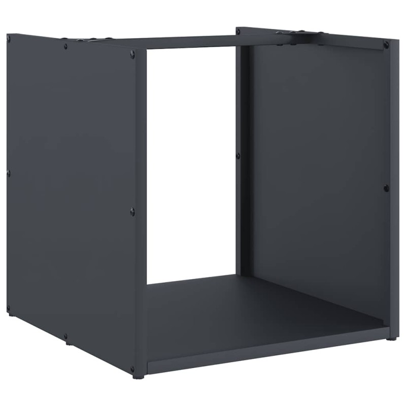 vidaXL Ράφι Καυσόξυλων Ανθρακί 40x40x40 εκ. Χάλυβας ψυχρής έλασης