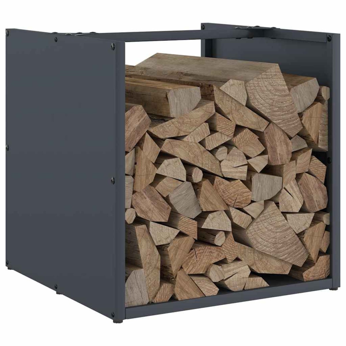 vidaXL Ράφι Καυσόξυλων Ανθρακί 40x40x40 εκ. Χάλυβας ψυχρής έλασης