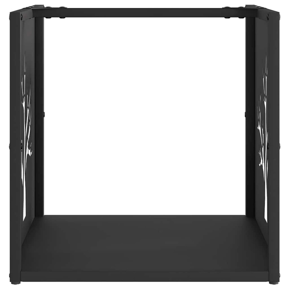 vidaXL Ράφι Καυσόξυλων Μαύρο 40x40x40 εκ. Χάλυβας ψυχρής έλασης