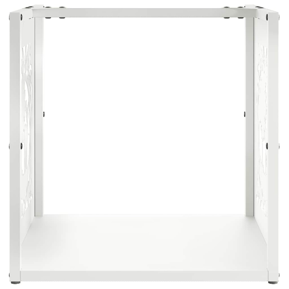 vidaXL Ράφι Καυσόξυλων Λευκό 40x40x40 εκ. Χάλυβας ψυχρής έλασης