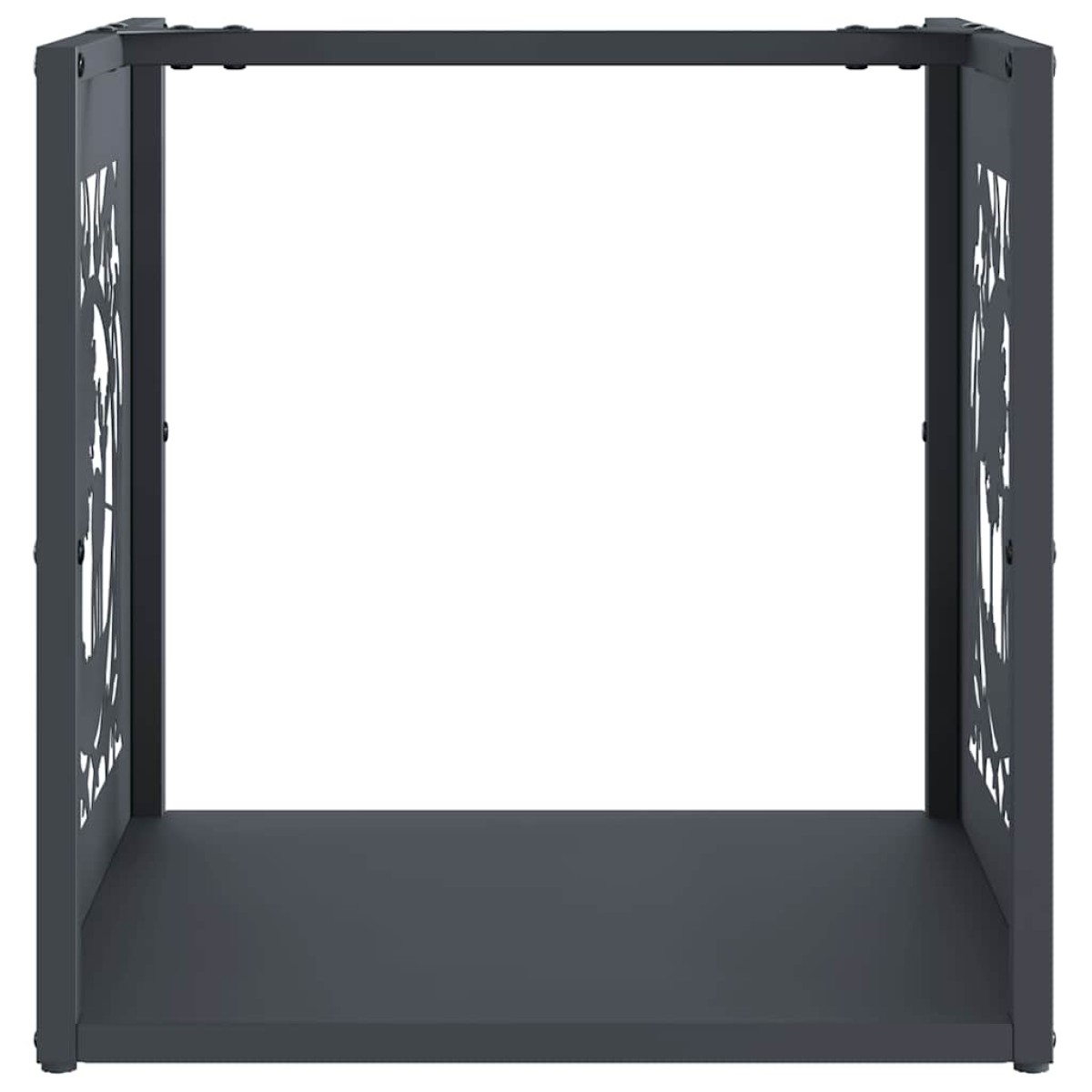 vidaXL Ράφι Καυσόξυλων Ανθρακί 40x40x40 εκ. Χάλυβας ψυχρής έλασης