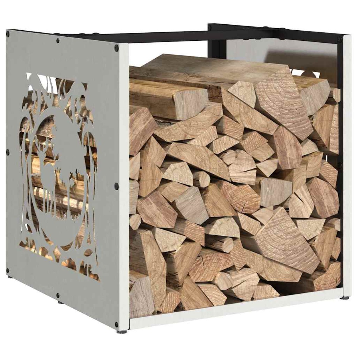 vidaXL Ραφιέρα Καυσόξυλων 40x40x40 εκ. από Ανοξείδωτο ατσάλι