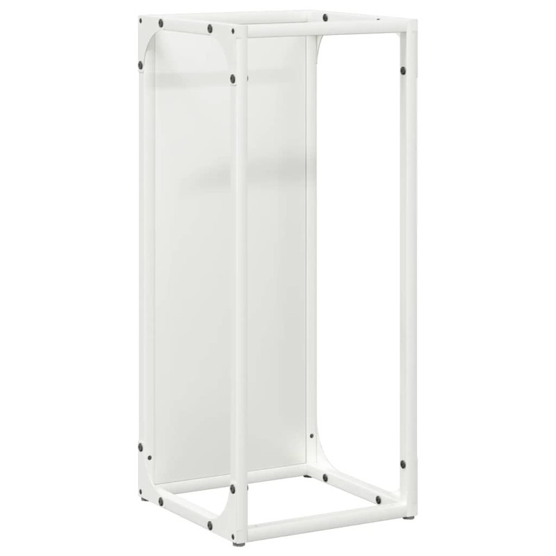 vidaXL Ράφι για καυσόξυλα Λευκό 25x25x60 cm Ατσάλι ψυχρής έλασης