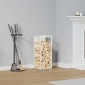 vidaXL Ράφι για καυσόξυλα Λευκό 25x25x60 cm Ατσάλι ψυχρής έλασης