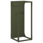 vidaXL Ράφι για καυσόξυλα Ελαιοπράσινο 25x25x60cm Ατσάλι ψυχρής έλασης