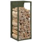 vidaXL Ράφι για καυσόξυλα Ελαιοπράσινο 25x25x60cm Ατσάλι ψυχρής έλασης