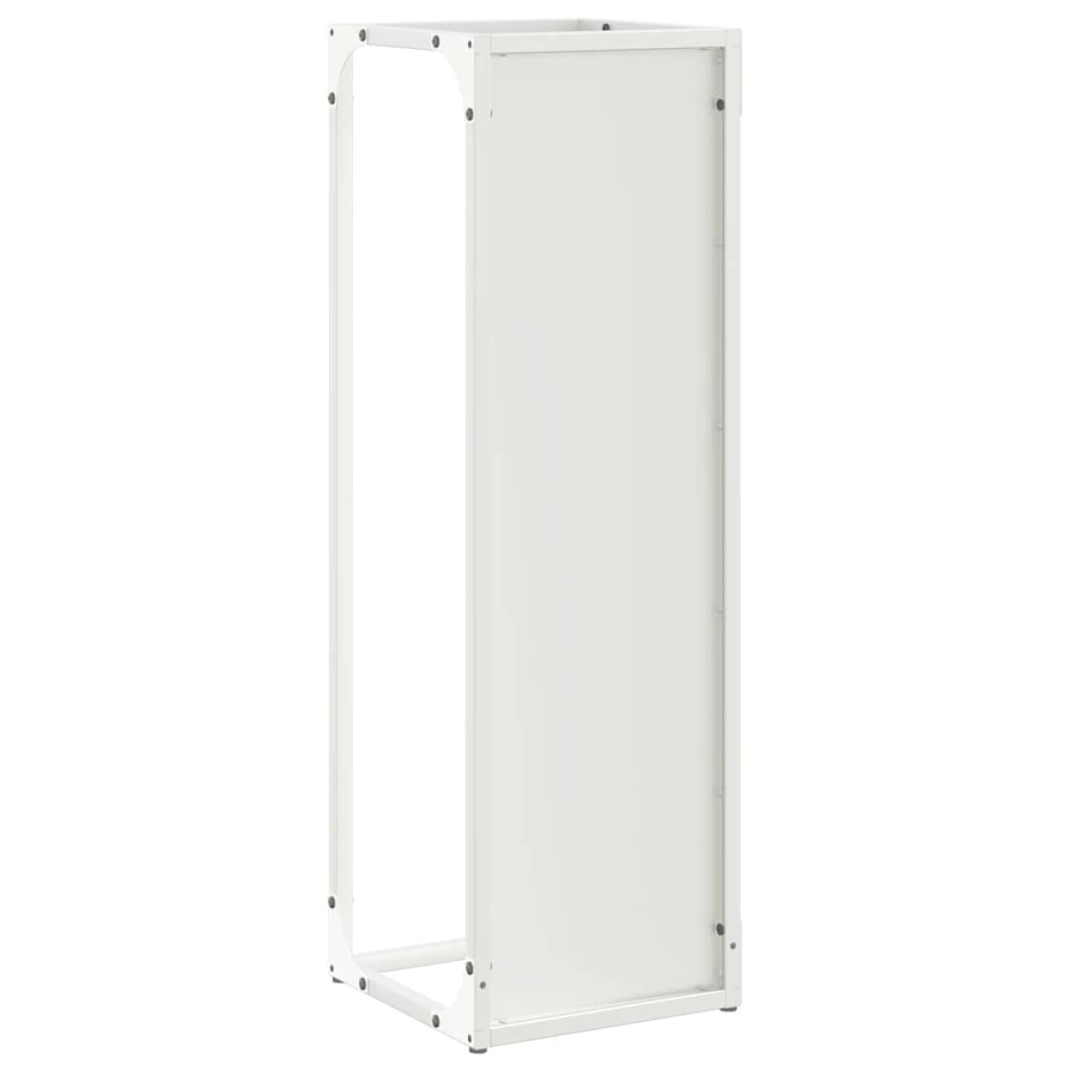 vidaXL Ράφι για καυσόξυλα Λευκό 25x25x80 cm Ατσάλι ψυχρής έλασης
