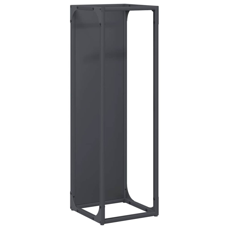 vidaXL Ράφι για καυσόξυλα Ανθρακί 25x25x80 cm Ατσάλι ψυχρής έλασης