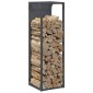 vidaXL Ράφι για καυσόξυλα Ανθρακί 25x25x80 cm Ατσάλι ψυχρής έλασης