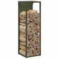 vidaXL Ράφι για καυσόξυλα Ελαιοπράσινο 25x25x80cm Ατσάλι ψυχρής έλασης