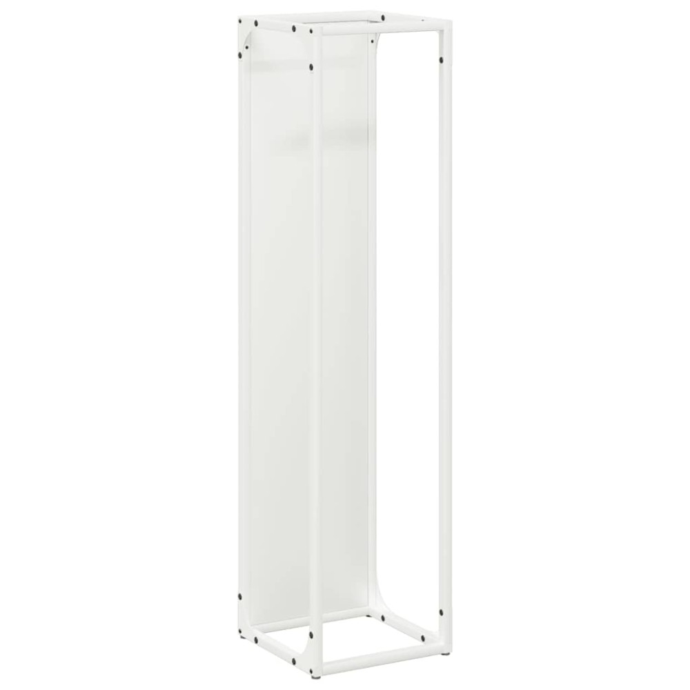 vidaXL Ράφι για καυσόξυλα Λευκό 25x25x100 εκ. Ατσάλι ψυχρής έλασης