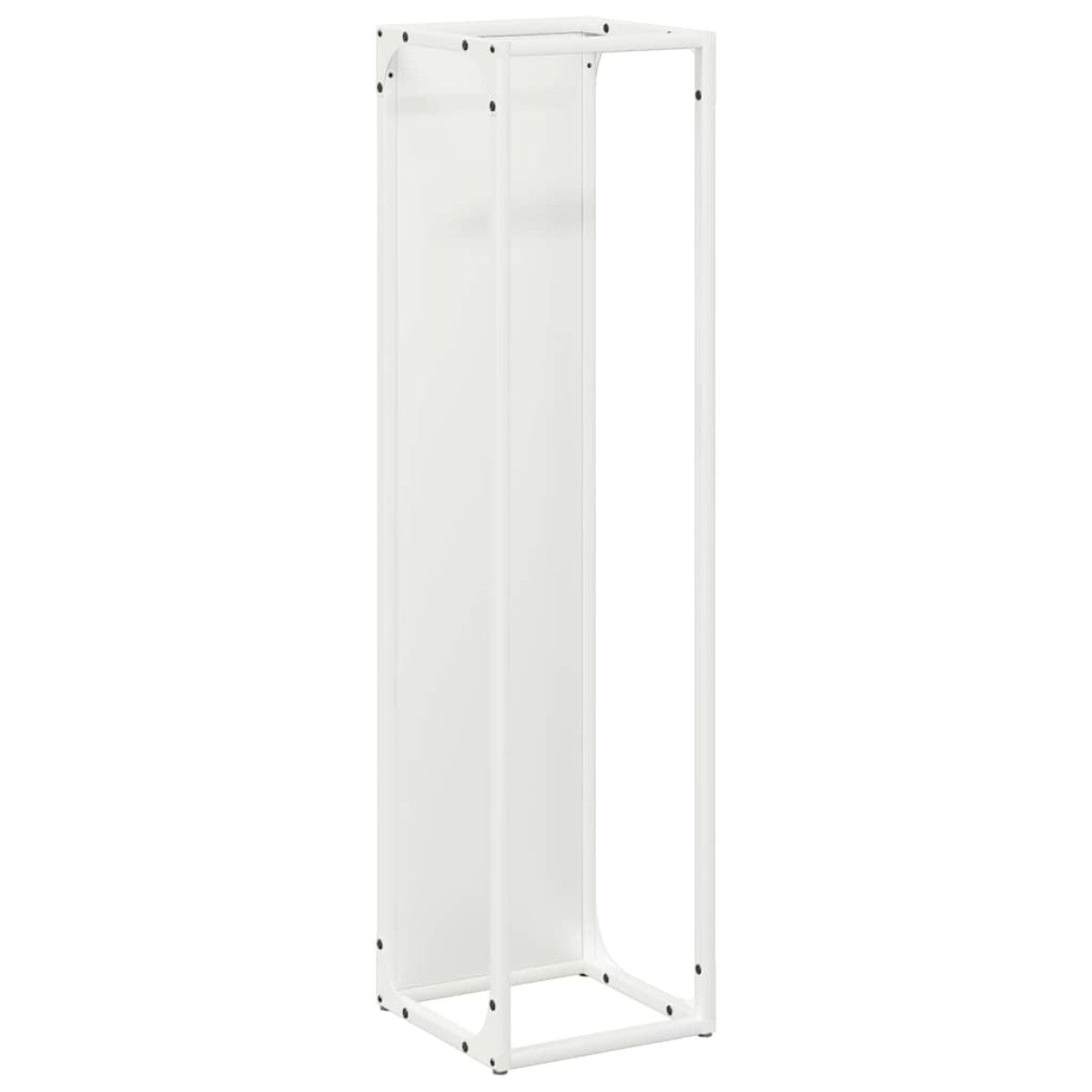 vidaXL Ράφι για καυσόξυλα Λευκό 25x25x100 εκ. Ατσάλι ψυχρής έλασης