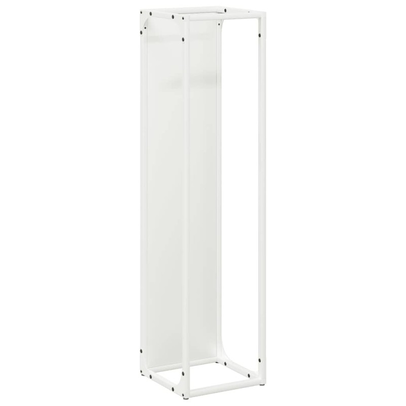 vidaXL Ράφι για καυσόξυλα Λευκό 25x25x100 εκ. Ατσάλι ψυχρής έλασης